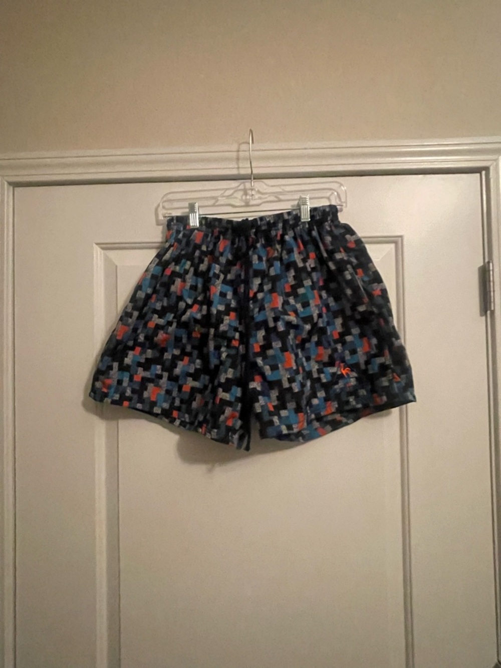 Vintage Le Coq Sportif Swim Trunks Shorts Mens L Geometric Colorful Mesh Lined